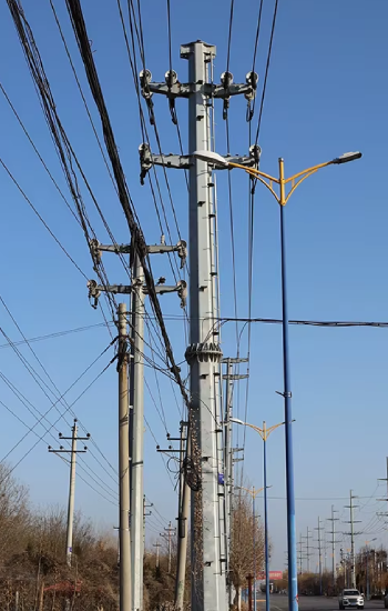 Industrial Zone Power Pole Tapered Steel Electric Pole